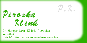 piroska klink business card